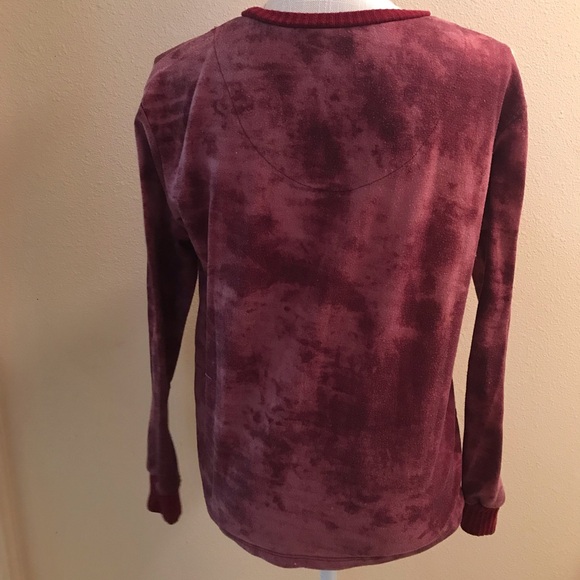 Tie dye sweatshirt maroon long sleeve soft - Picture 5 of 5